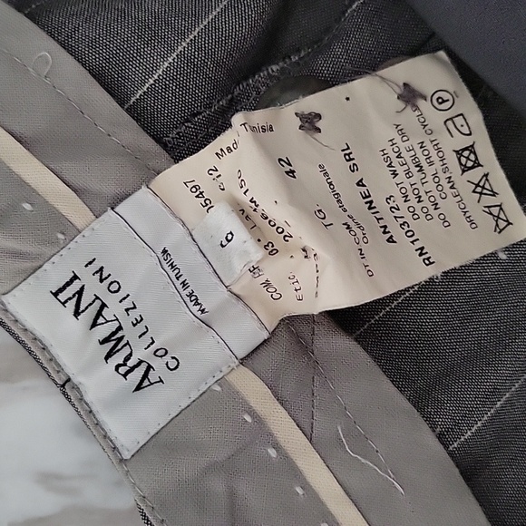 Armani Collezioni Gray Pinstripe Trousers - Picture 6 of 11